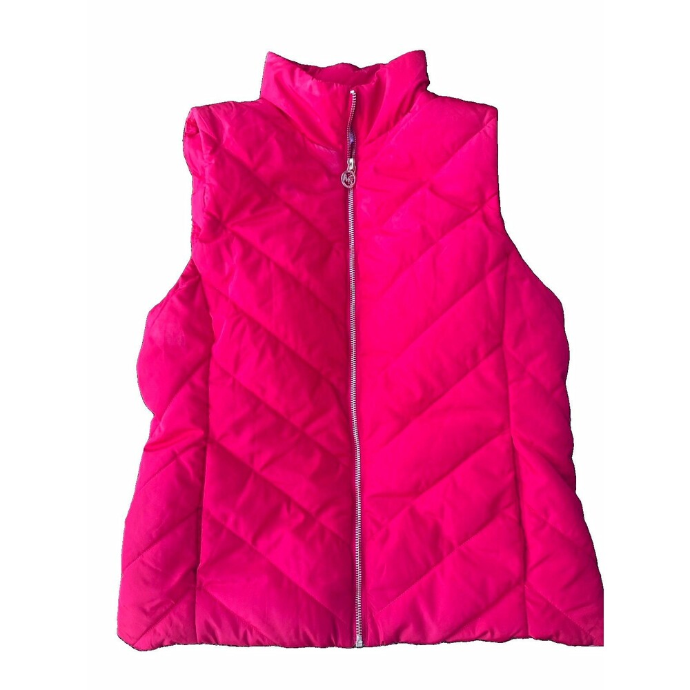 Michael Kors Women’s M Red Quilted Puffer Vest Full Zip Lightweight Packable